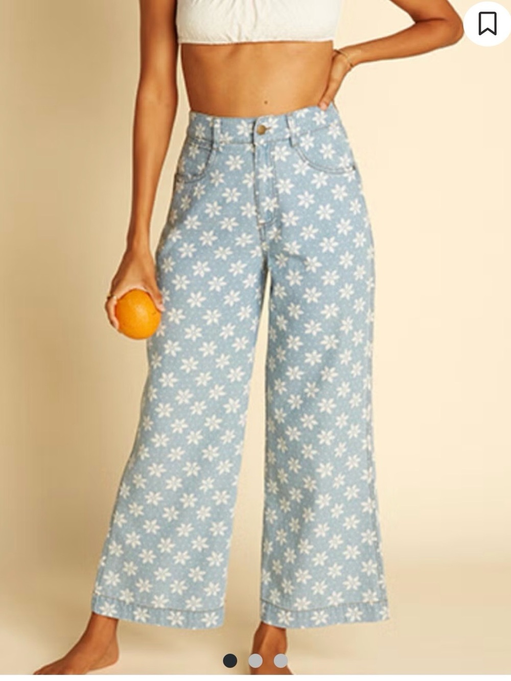 Billabong x Wrangler Perfect Pair Pants feature an all-over white floral print